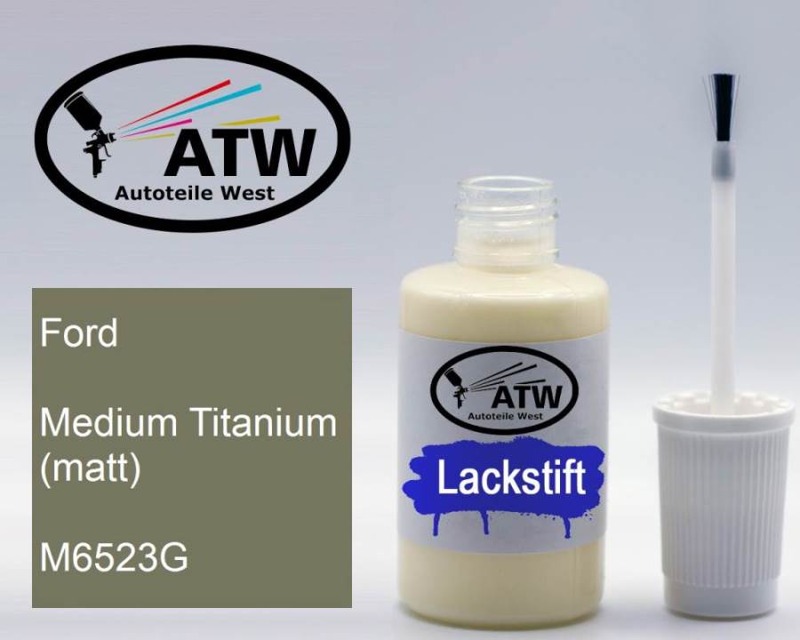 Ford, Medium Titanium (matt), M6523G: 20ml Lackstift, von ATW Autoteile West.